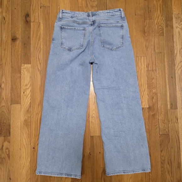 Quince Womens casual Everyday Luna Stretch Relaxed Straight Jeans Cool Blue 28 - Picture 2 of 8